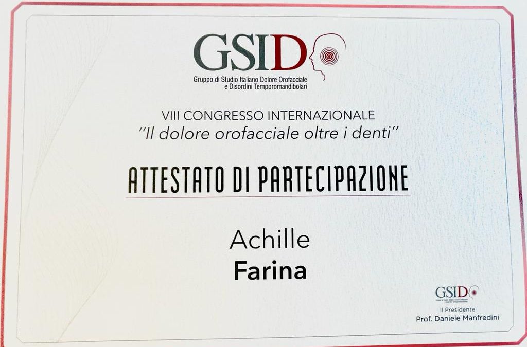 Congresso Internazionale del gruppo di Studio italiano Dolore Orofacciale e disordini Temporomadibolari (GSID)